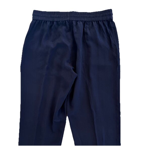 Gypsy 05 Global Village Silk Pants S Pull-On Drawstring 100% Navy Pockets Luxury - Picture 5 of 8